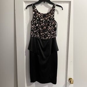 DECODE 1.8 Elegant Black and Pink Lace Midi Dress. Great condition